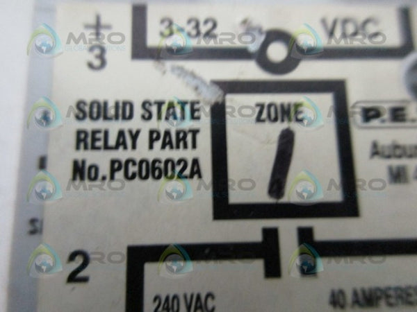 P.E.T.S. PC0602A SOILD STATE RELAY UNMP