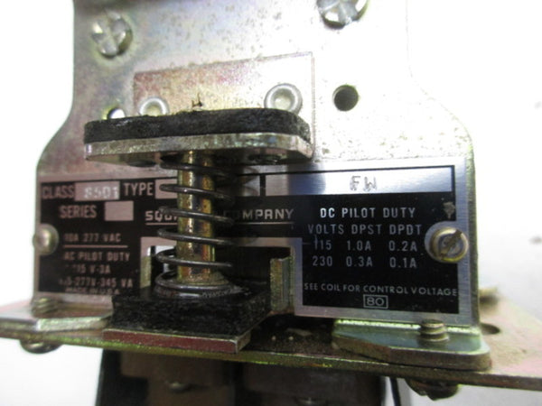 SQUARE D 8501-PO-8 CONTROL RELAY UNMP