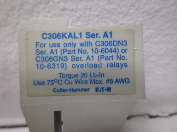 CUTLER HAMMER C306KAL1 SER. A1 OVERLOAD RELAY UNMP `
