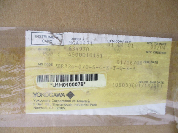 YOKOGAWA ZR22G-070-S-C-E-T-Q-E-A NSFS