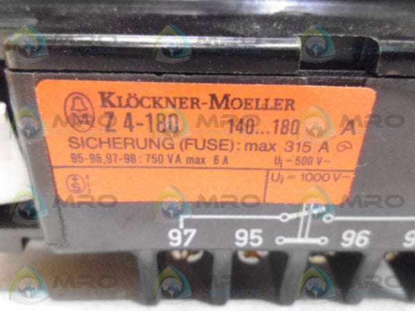 KLOCKNER MOELLER Z4-180 OVERLOAD RELAY NSNP