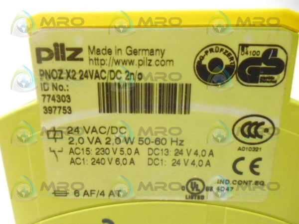 PILZ PNOZX224VAC/DC2n/o 774303 SAFETY RELAY UNMP