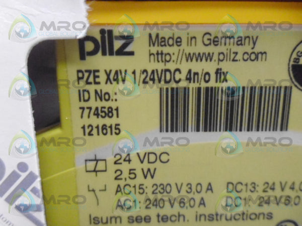 PILZ PZEX4V1/24VDC4N/OFIX SAFETY RELAY (2.5W) NSMP