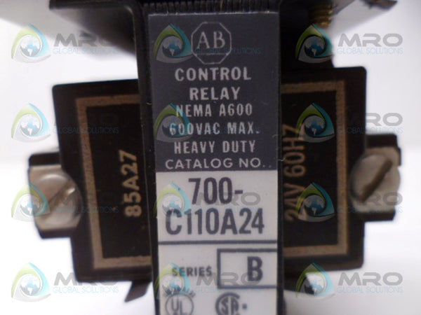 ALLEN BRADLEY 700-C110A24 SER. B CONTROL RELAY UNMP