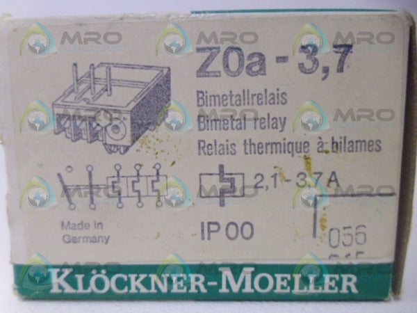 MOELLER Z0A-3,7 OVERLOAD RELAY NSMP