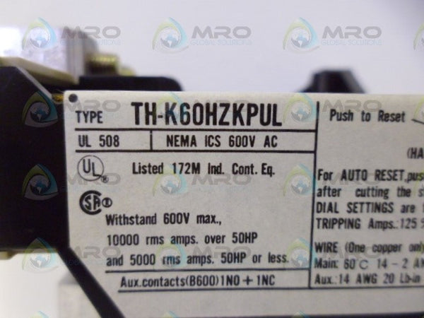 MITSUBISHI TH-K60KPHZUL HEATER 29A OVERLOAD RELAY NSMP