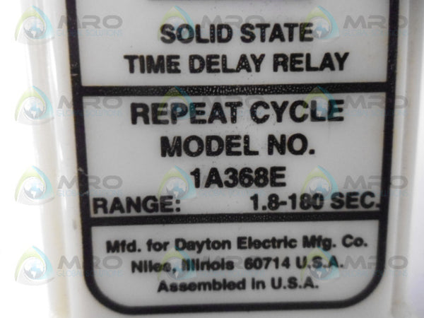 DAYTON 1A368E TIME DELAY RELAY NSNP