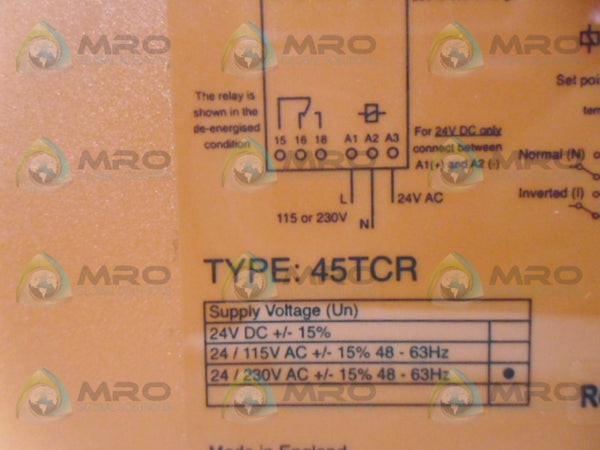 BROYCE 45TCR TEMPERATURE CONTROL RELAY 24/230VAC NSMP