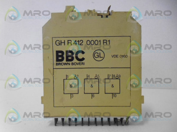 BROWN BOVERI GH R 412 0001 R1 RELAY MODULE UNMP