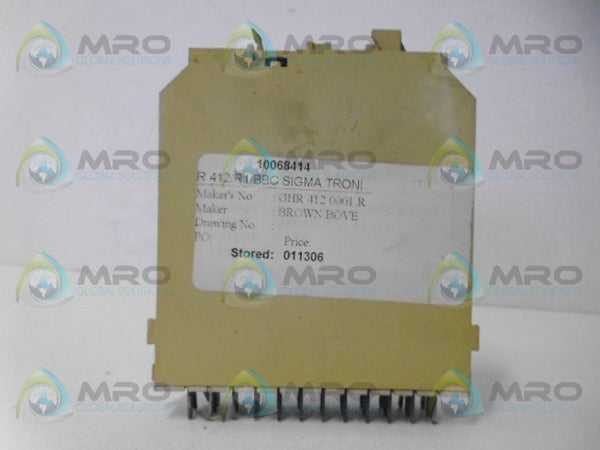 BROWN BOVERI GH R 412 0001 R1 RELAY MODULE UNMP
