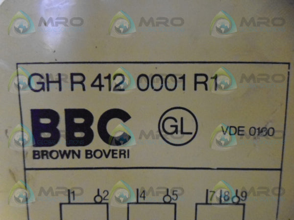 BROWN BOVERI GH R 412 0001 R1 RELAY MODULE UNMP