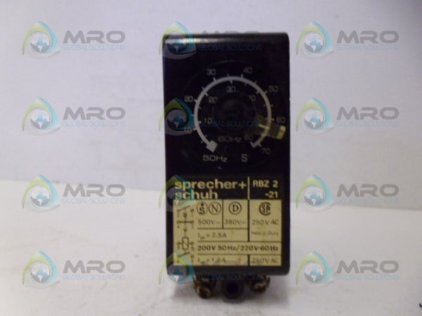 SPRECHER+SCHUH RBZ2-21 TIME RELAY/DELAY NSNP