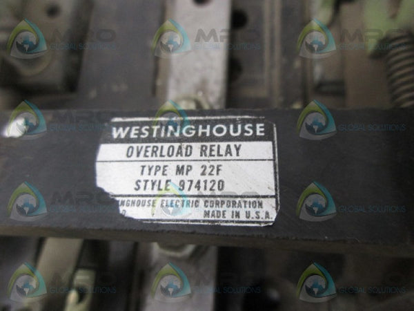 WESTINGHOUSE MP22F 974120 OVERLOAD RELAY  UNMP