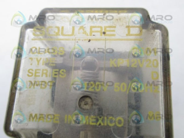 SQUARE D 8501-KP12V20 RELAY 120V UNMP