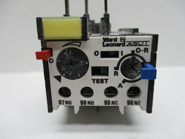 WARD LEONARD WRIL0-9.25 OVERLOAD RELAY 7.5-11AMP UNMP