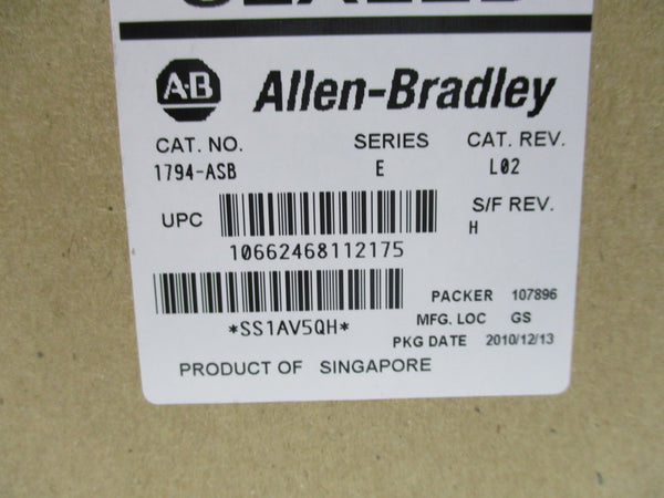 ALLEN BRADLEY 1794-ASB SER. E F/W H DATE: 2010 NSFS