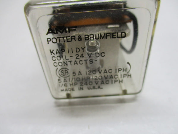 POTTER + BRUMFIELD KAP11DY RELAY 24VDC 5A UNMP