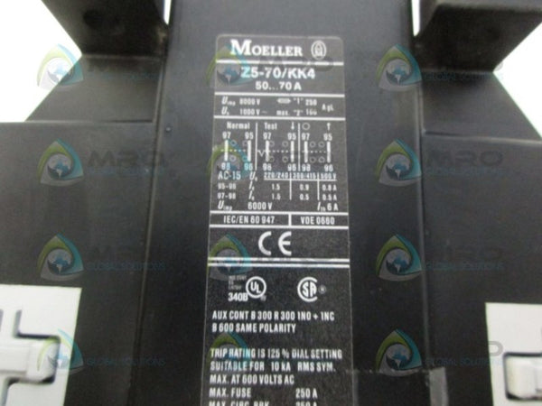 MOELLER Z5-70/KK4 THERMAL OVERLOAD RELAY NSNP