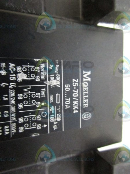 MOELLER Z5-70/KK4 50..70A OVERLOAD RELAY NSNP