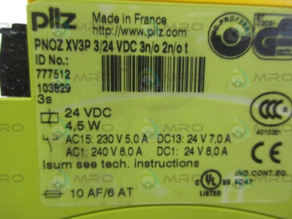 PILZ PNOZ-XV3P3/24VDC SAFETY RELAY NSMP