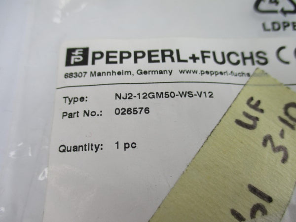 PEPPERL+FUCHS NJ2-12GM50-WS-V12 026576 NSMP