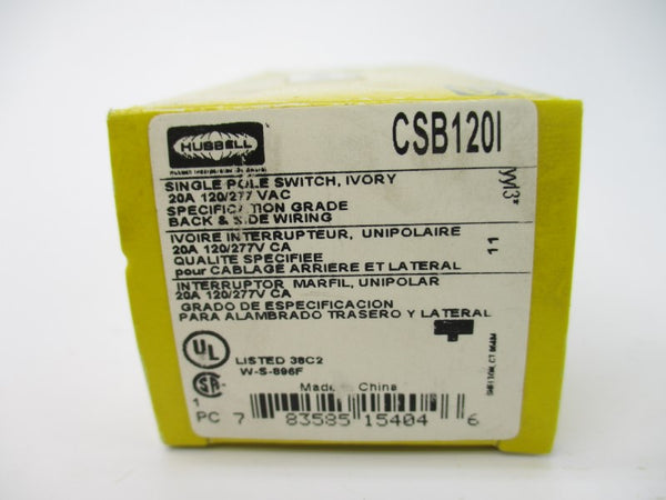 HUBBELL CSB120I 120/277VAC 20A NSMP