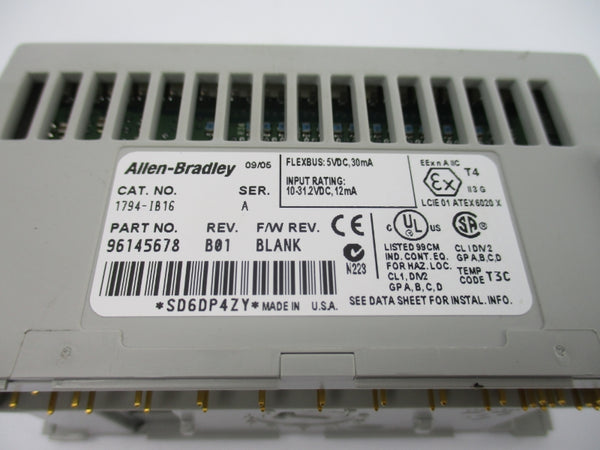 ALLEN BRADLEY 1794-IB16 SER. A 10-31.2VDC REV. B01 NSNP