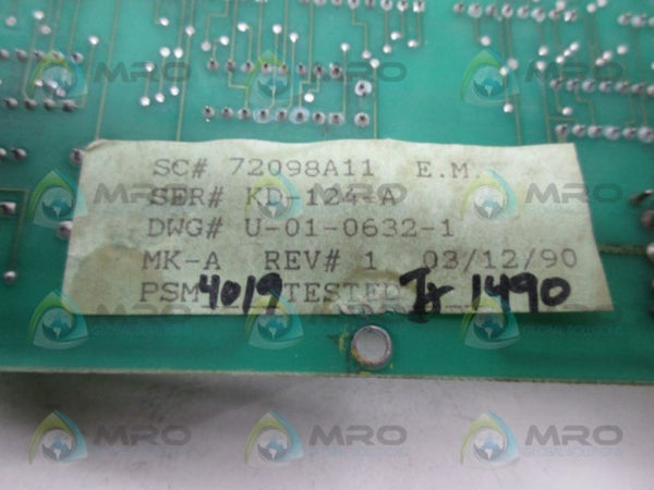 AJAX MAGNETHERMIC 72098A11 U-01-0632-1 BOARD NSNP