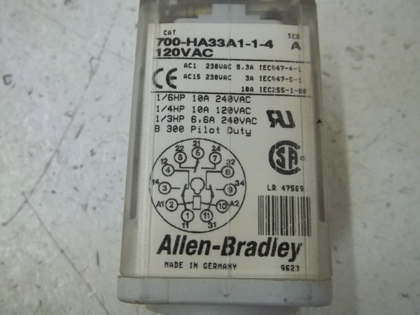 LOT OF 2 ALLEN BRADLEY 700-HA33A1-1-4 SER.A RELAY UNMP