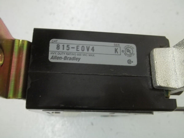LOT OF 2 ALLEN BRADLEY 815-E0V4 SER.K OVERLOAD RELAY UNMP