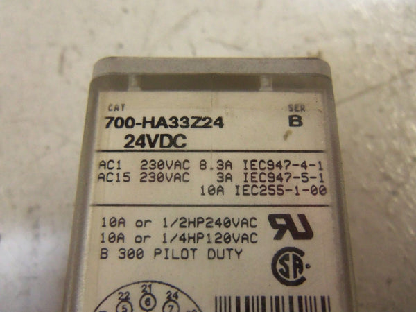 ALLEN BRADLEY 700-HA33Z24 SER. B RELAY 24VDC  UNMP