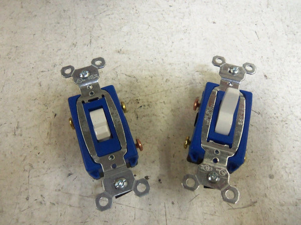 LOT OF 2 PASS & SEYMOUR CS15AC3-W THREE WAY SWITCH NSMP