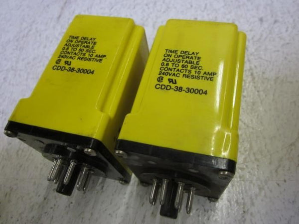 LOT OF 2 POTTER & BRUMFIELD CDD-38-30004 0.6-60SEC. RELAY 24VDC UNMP