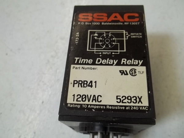 LOT OF 2 SSAC INC. PRB41 TIME DELAY RELAY 120V UNMP