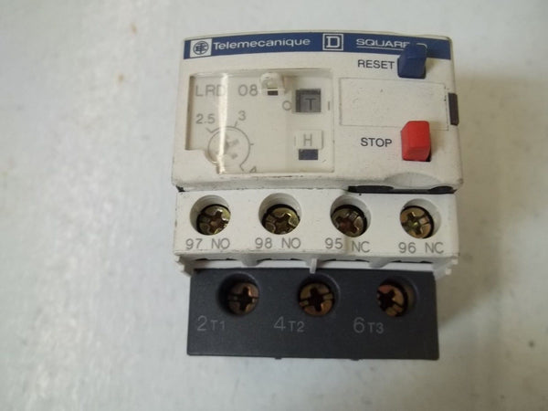 LOT OF 2 TELEMECANIQUE LRD 08 OVERLOAD RELAY UNMP