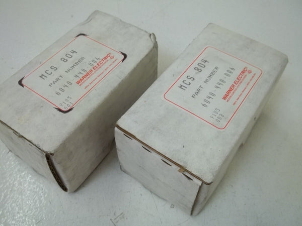 LOT OF 2 WARNER ELECTRIC MCS804 RELAY NSMP