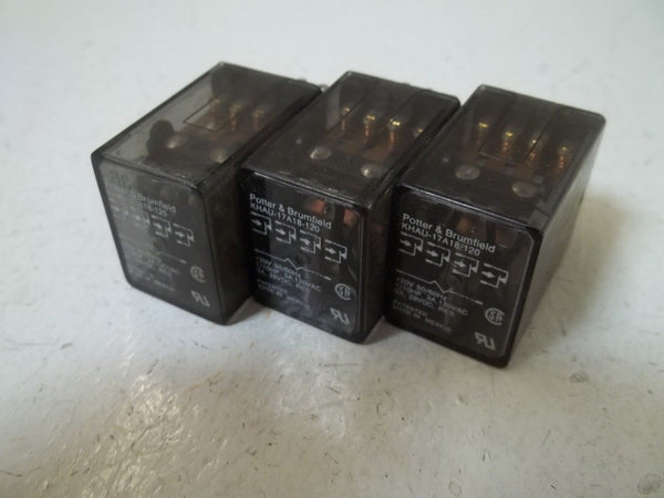 LOT OF 3 POTTER & BRUMFIELD KHAU-17A18-120 RELAY UNMP