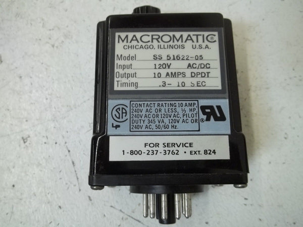 MACROMATIC SS51622-05 RELAY 120V UNMP