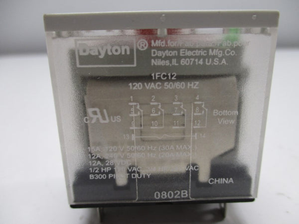 DAYTON 1FC12 RELAY 120VAC 15A NSMP