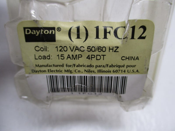 DAYTON 1FC12 RELAY 120VAC 15A NSMP