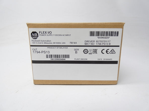 ALLEN BRADLEY 1794-PS13 SER. B 120/230VAC 0.62/0.42A NSMP