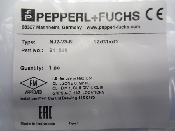 PEPPERL+FUCHS NJ2-V3-N 211636 8.2VDC NSMP