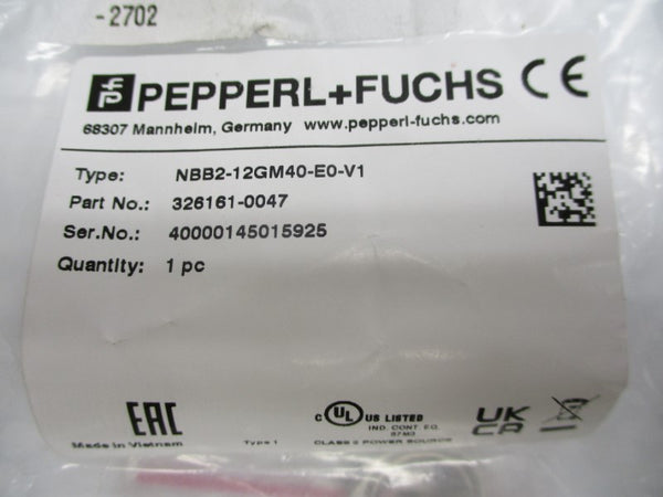 PEPPERL+FUCHS NBB2-12GM40-E0-V1 326161-0047 NSMP
