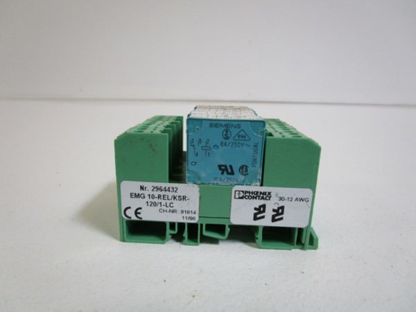 PHOENIX CONTACT RELAY MODULE (2964432) EMG10-REL/KSR-120/1-LC UNMP