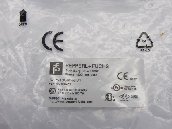 PEPPERL+FUCHS NJ5-18GM-N-V1 106453 8VDC NSMP