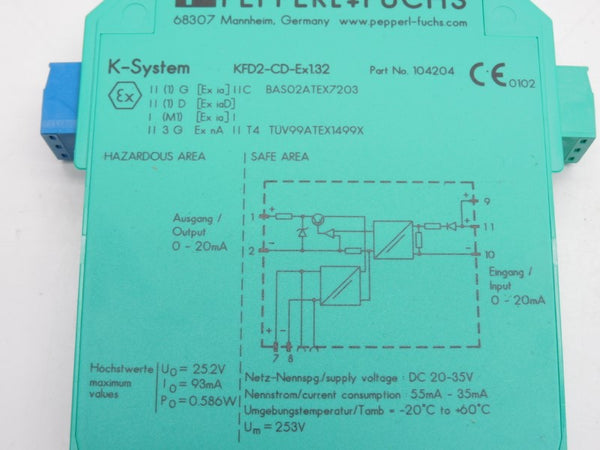 PEPPERL+FUCHS KFD2-CD-EX1.32 104204 253V NSNP