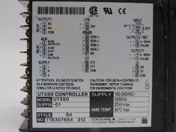YOKOGAWA UT350-01 S4 100-240VAC UNMP