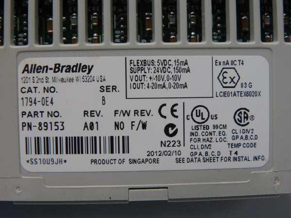 ALLEN BRADLEY 1794-OE4 SER. B REV. A01 24VDC NSNP