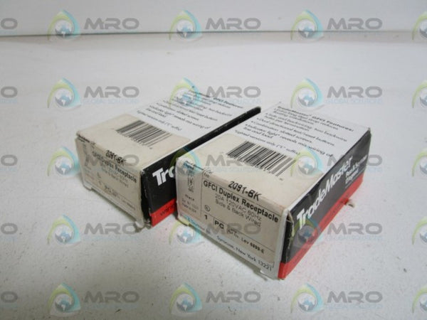 LOT OF 2 PASS & SEYMOUR DUPLEX RECEPTACLE 2091-BK NSMP