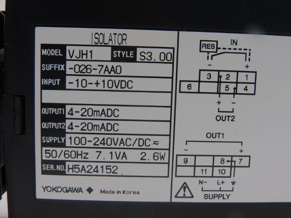 YOKOGAWA VJH1-026-7AA0 100-240VAC NSMP